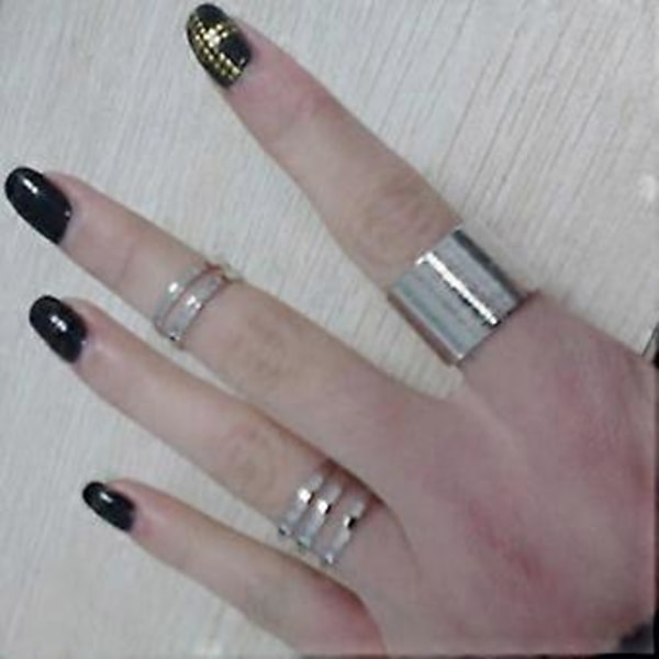 3 st/set Finger Midi Tip Finger Knuckle Öppna Ringar Smycken Berlocker Julklapp (Gyllene)