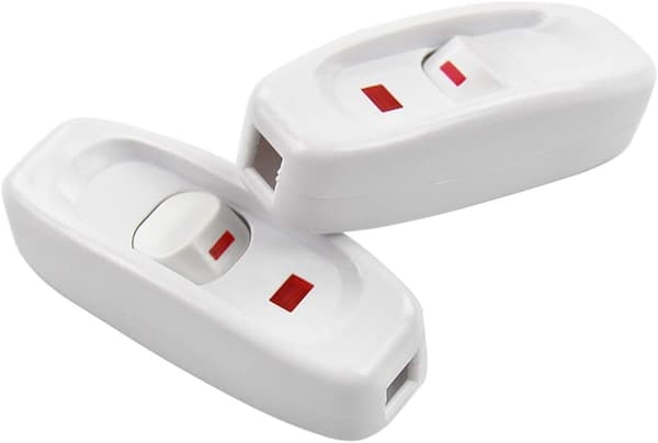 PEAK-EU 2-pak AC 250V 10A Inline On/Off vippekontakt skrivebordslampe