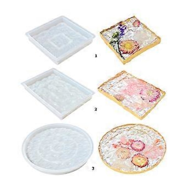 Vatten Ripple Kopp Mat Epoxy Form Flexibel Silikonform för Konstnärliga Hemdekorationer Bänkskiva Underlägg Tillverkningsform (kvadratisk)