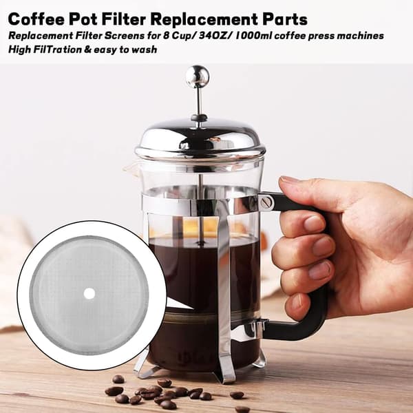 4-pakke 4 tommer kaffefilter, til 34oz/1000ml rustfrit stål Rep