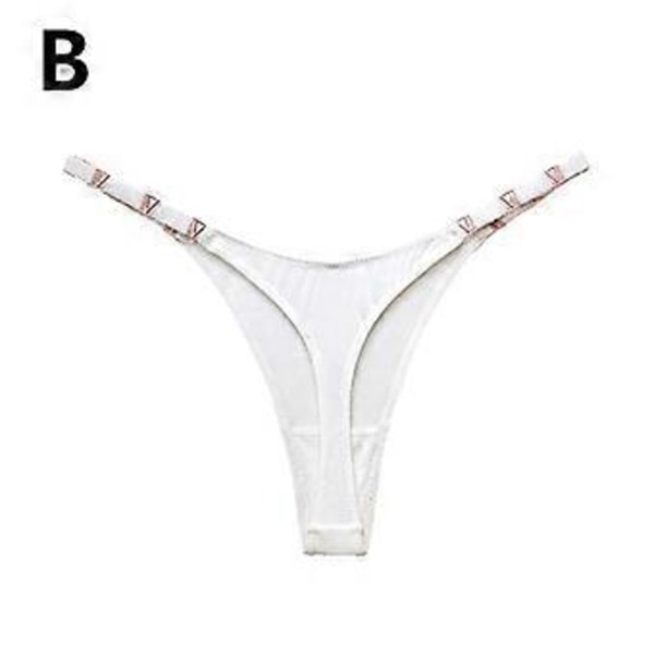 Naisten Fitness Alushousut Stringit Matala Vyötärö Saumattomat Stringit G String Urheilu (M valkoinen)