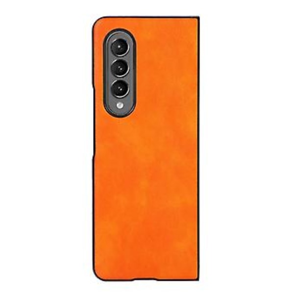 Tvåfärgat fodral med lychee-struktur för Samsung Galaxy Z Fold4 (Orange)