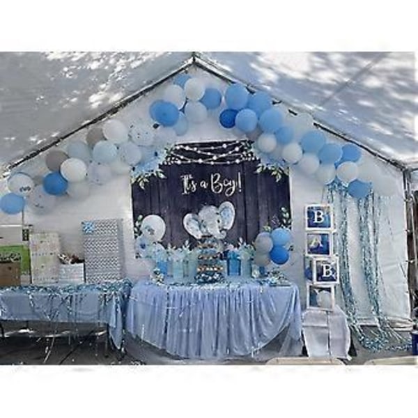 Elefant Baby Shower Bakgrund för Pojke Blå Elefant Pojke Baby Shower Dekorationer Det är en Pojke Elefant Tema Födelsedagsfest Bakgrund (7x5ft)