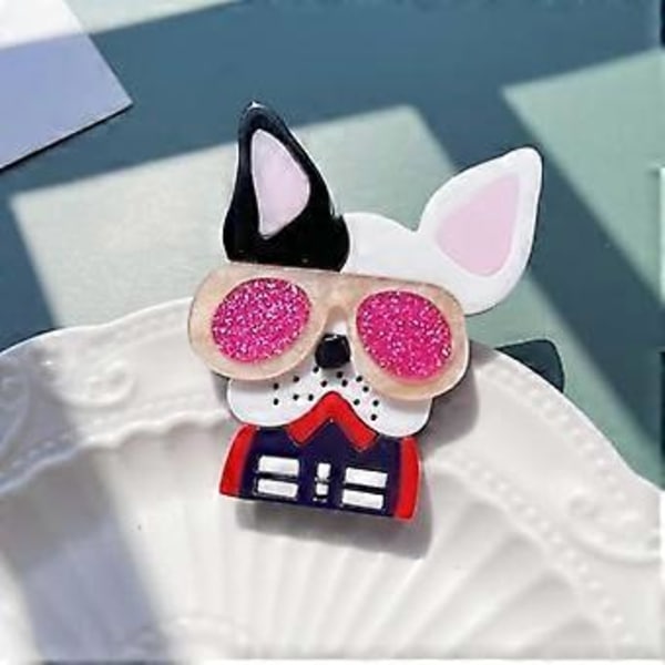 Hundbrosch, Handgjord Akryl Lapel Nål Stor Brosch Badge, Väska Nål Present till Kvinnor, Flickor, Pojkar 2.5in*2in
