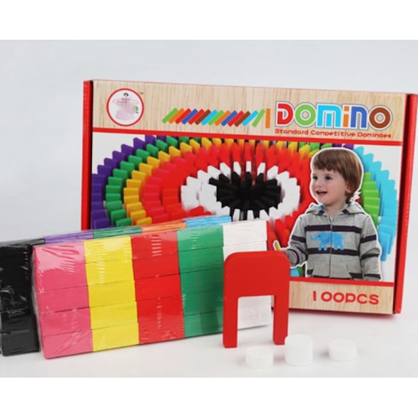 100 st Domino Stenar/Trä Domino Stor Utgåva Domino Set + Väska + Broschyr + Tillbehör