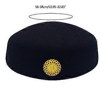 Flyværtinde Hat Flyværtindehat Stewardesse Hat Baret Hat Kvinder Formel Uniform Kasket Stewardesse Pilleæskehat (Sort Bailey uden)