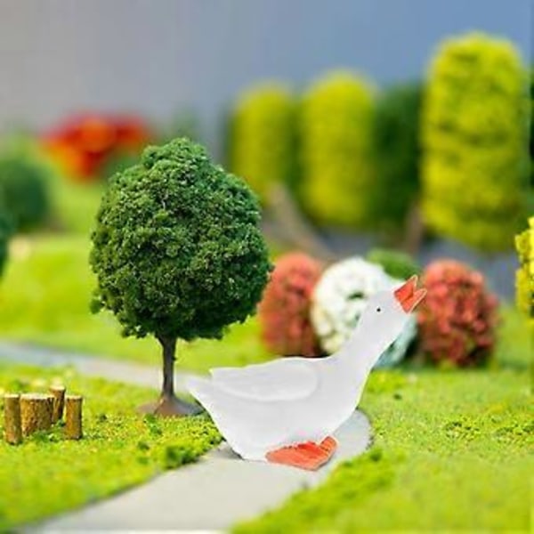 3 st Simulerings Vita Gås Ornament Harts Vita Gås Landskapsdekorationer