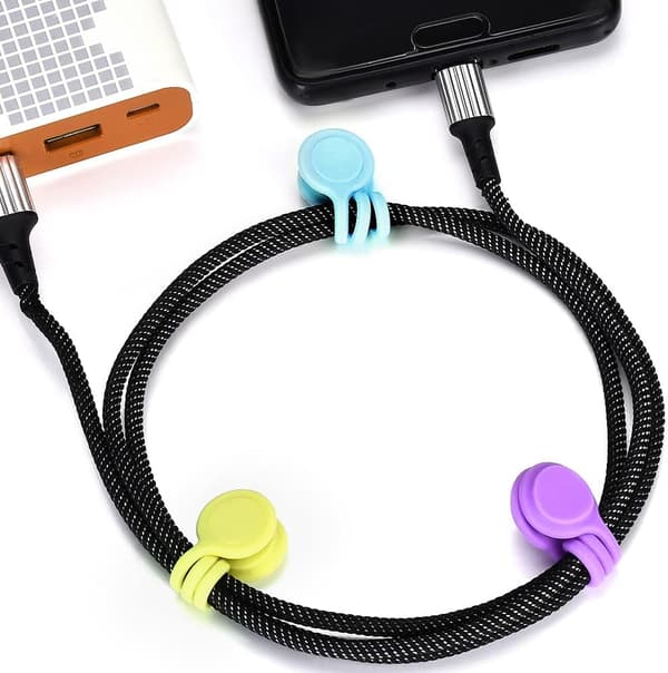 10 stk. Genanvendelige Silikone Kabelbind Multi-Farve Magnetiske Kabel Cl