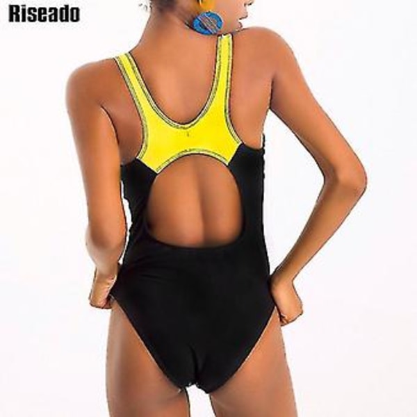 Dam Atletisk Racerback En-Delad Träningsbaddräkt Badkläder -e(RS0860 Xl)