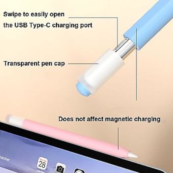 Silikonbeskyttende deksel for Apple Pencil (USB-C) (Midnattsblå)