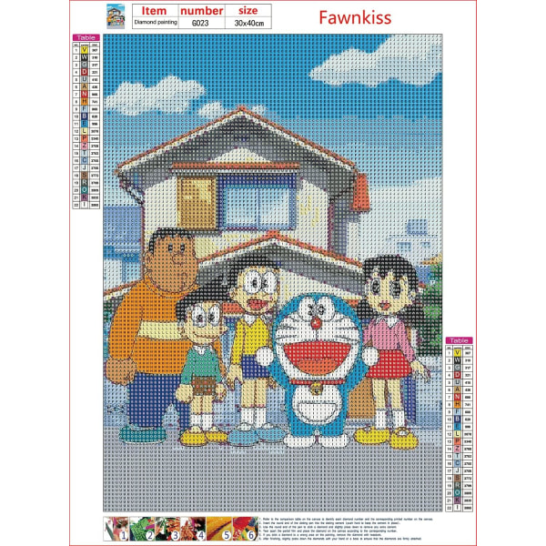 30x40cm Anime 5D Diamond Painting Kits for Kids, DIY Full Rhinest