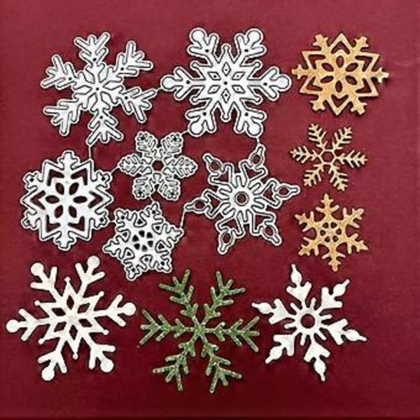 Julklappssnöflingor Metallstansar Schabloner DIY Scrapbooking Album Papperskort Mall Form Prägling Dekoration