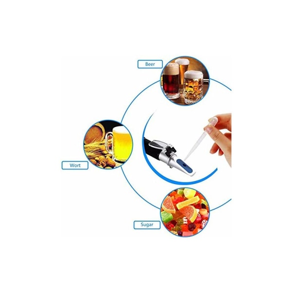 Wort Specific Gravity Refractometer ATC Brix för öl, vin och juice 1 000
