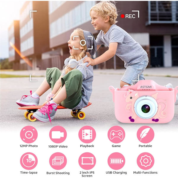 Barnekamera, 2,0 tommers barnedigitalkamera, Mini oppladbar Chi