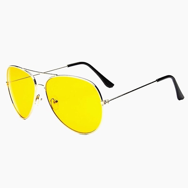 Klassiska Aviator Solglasögon i Metallram, Guld, Silver