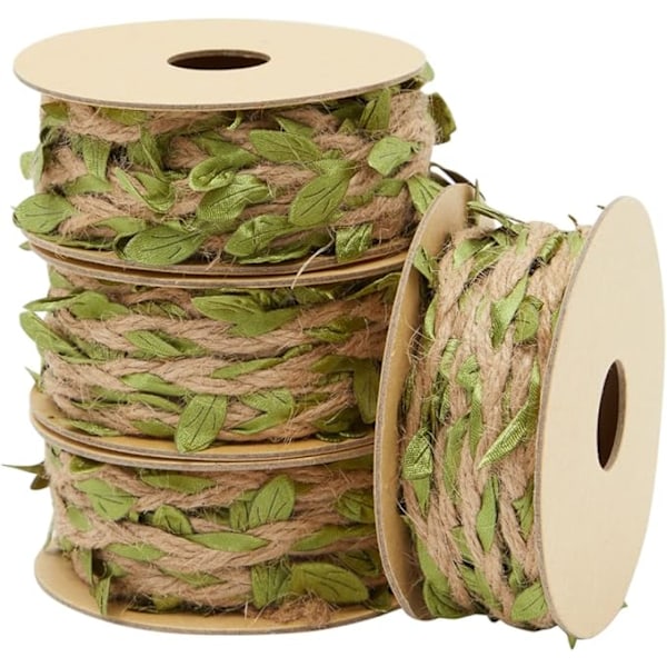 4 Rullar Burlap Lövband för Djungel Safari Födelsedagsfest
