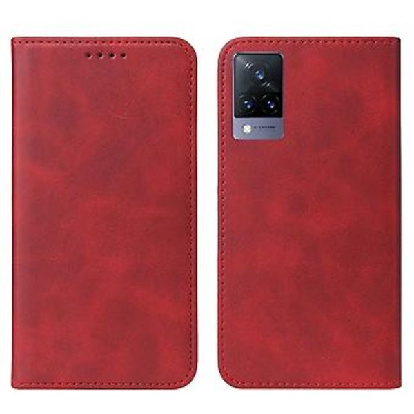 Nahkainen kotelo vivo V21 5G:lle (Punainen)
