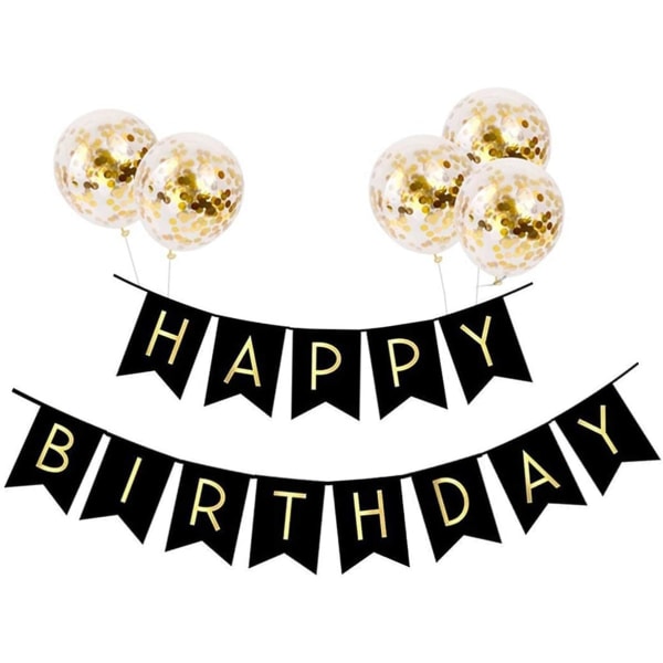 Grattis på födelsedagen ballonger och 5 st konfetti ballonger, Happy B