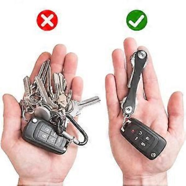 Kompakt nøgleholder, nøgleorganisatorer lavet af robust metal, ideel til forretningsfolk, studerende og hjemmebrugere Rød (Rød)