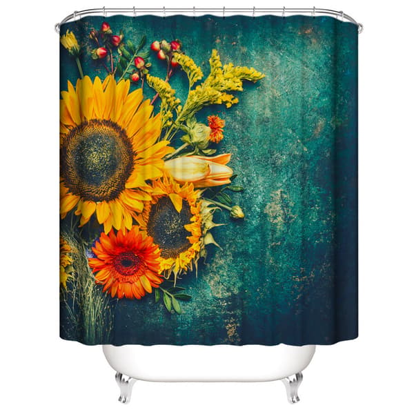 Solros Duschdraperi 180*200 cm（Grön）, Duschdraperi