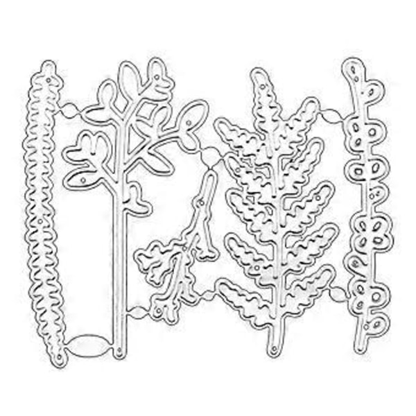 Coral Seaweed Metalliska Die Cuts Skärformar Stenciler för DIY Prägling Papper