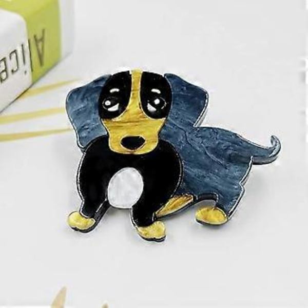 Hundbrosch, Handgjord Akryl Lapel Nål Stor Brosch Badge, Väska Nål Present till Kvinnor, Flickor, Pojkar 2.5in*2in