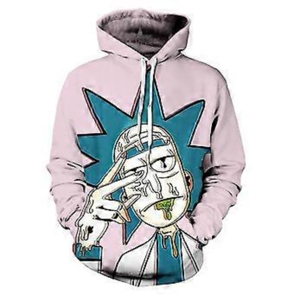 Rick and Morty 3D digitaltrykket genser med hette herre genser varmeoverføring genser -NMAOV(4XL stil 7)