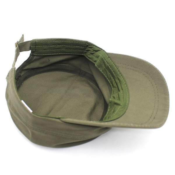 Pure Color Flat Top Unisex cap (armeijanvihreä), säädettävä Fashion M