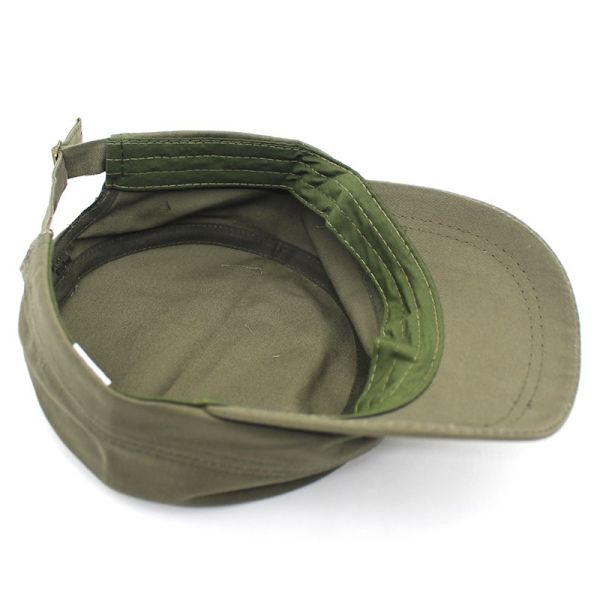 Yksivärinen litteälippinen unisex-lippis (armeijanvihreä), säädettävä muodikkaasti M
