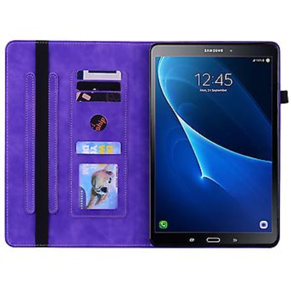 Lynlås Læder Tablet Etui Til Samsung Galaxy Tab A 10.1 2016/T580/T585 (Lilla)