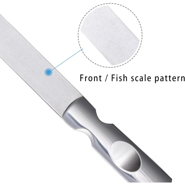 Rustfritt stål neglefil, dobbeltsidig metallbuffer neglefiler w