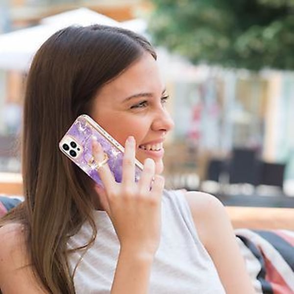 Elektroplettet Marmor IMD TPU-etui for iPhone 15 Pro Max (Lilla 1)
