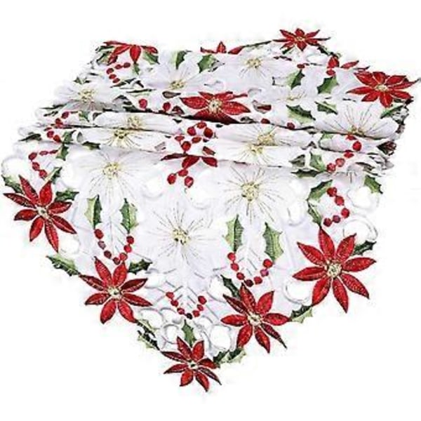 37X175CM Julduk broderad duk röd duk för juldekorationer