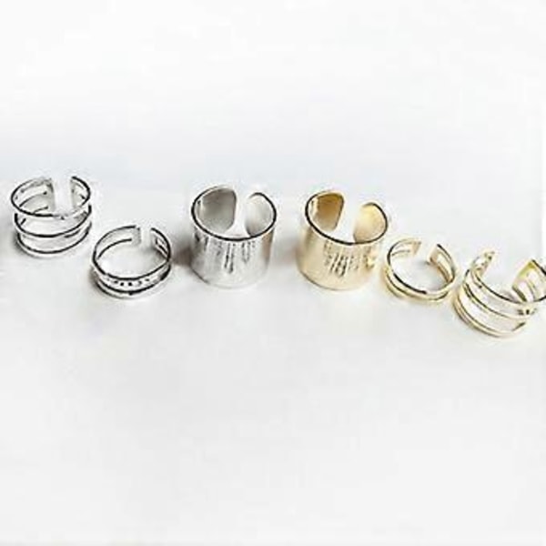 3 st/set Finger Midi Tip Finger Knuckle Öppna Ringar Smycken Berlocker Julklapp (Gyllene)