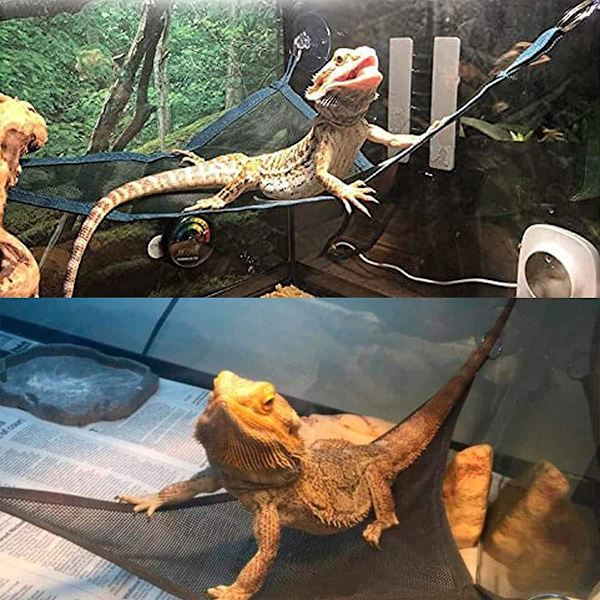 2 stk. reptilhængekøjer, firbenhængekøje, reptilfirbenhængekøje