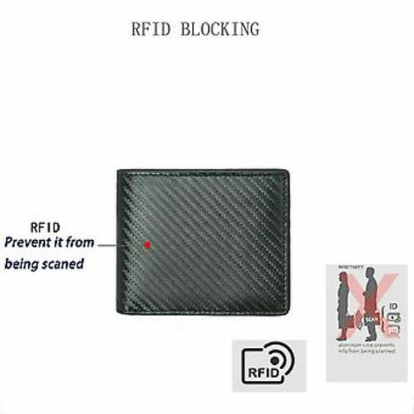 RFID-suojattu miesten hiilikuituinen nahkainen kaksiosainen luottokortti- ja henkilökorttikotelo (hiilikuitu ruskea)