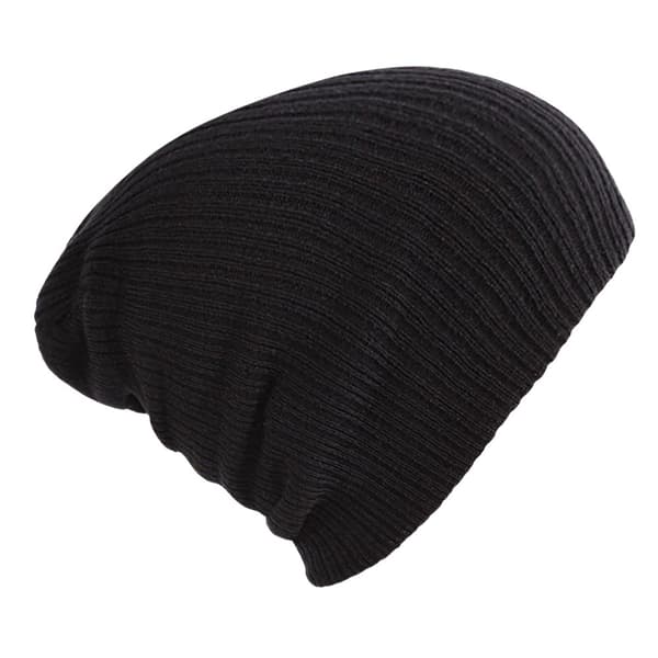 Lång mössa, varm, vinter, unisex, svart