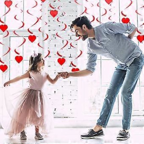 18 stk. Valentinsdag Spiral Ornament Kærlighedshjerte Hvirvel Hængepynt