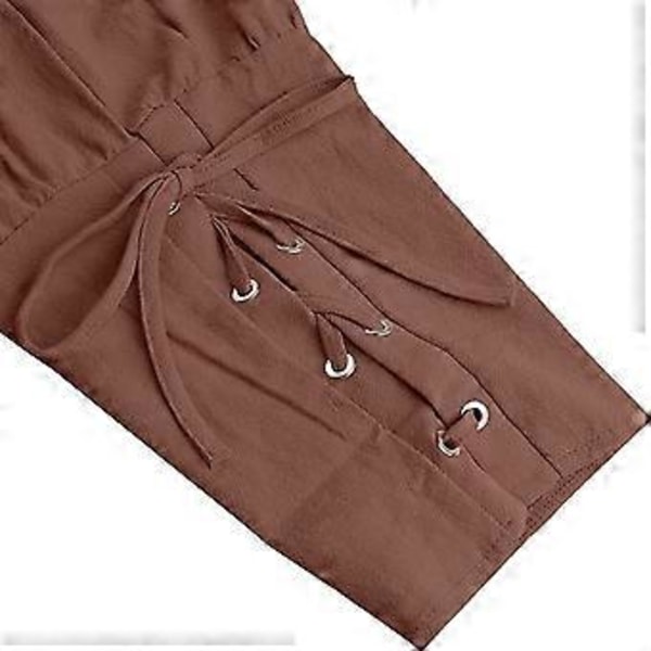 Herre Ankelstrikkede Middelalderbukser Viking Navigator Pirat Scene Show Kostyme Bukser Renessanse Gotiske Bukser (2XL)