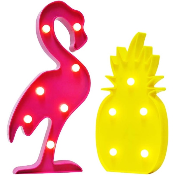 Festpynt Flamingos Ananas Lys Tropisk Hawaii Th