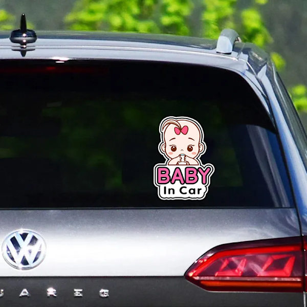 4 stk (Pige) Baby in Car klistermærker til piger, Autocol