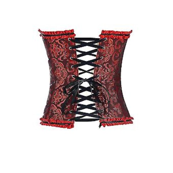 Naisten Vintage Palace Muotoileva Korsetti, Satiini, Luut, Nauhakiinnitys, Olkaimettom, Yläosa, Hääpuku Body (3XL Musta-Punainen)