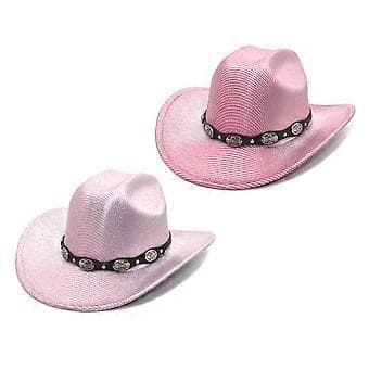 Glitrende Glitter Cowboy Hat Ridderhat til Polterabend Ridderhat Alsidig til Klubscene Bar mørk pink (mørk pink)