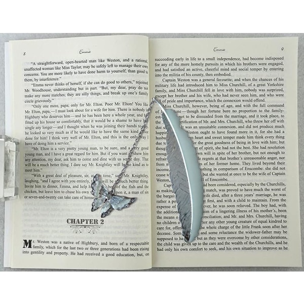 Vintage Feather Metal Bookmark, Unique Glow in The Dark Bookmark