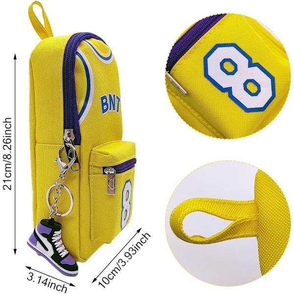 Basketball penalhus 21x10x8cm, gul basketball penalhus med stor kapacitet, basketball pe