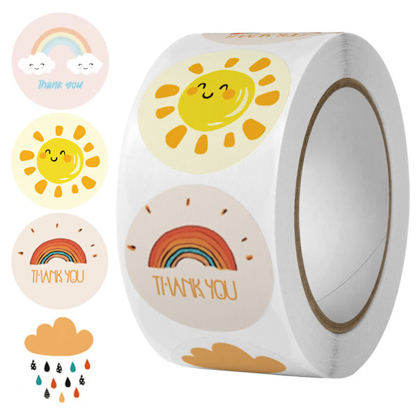 (1000 stk.) Tak Etiket Stickers 2,5 cm 2