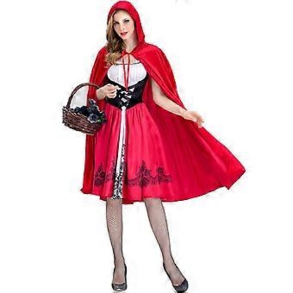 Aikuisen Punaisen Ratsastajan Hupun Asuste Prinsessamekko + Huppu Viitta Halloween Asut Cosplay Hieno Pukeutuminen Joulujuhliin (L)