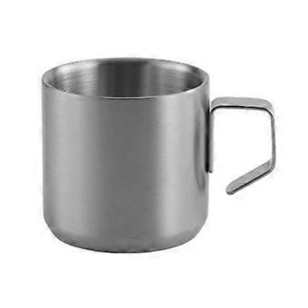 150/280ml Vandkop med Håndtag Dobbelt Lag Rustfrit Stål Kaffe Øl Kop Krus Drikkevareværktøj Daglig Brug (150ML Sølv)