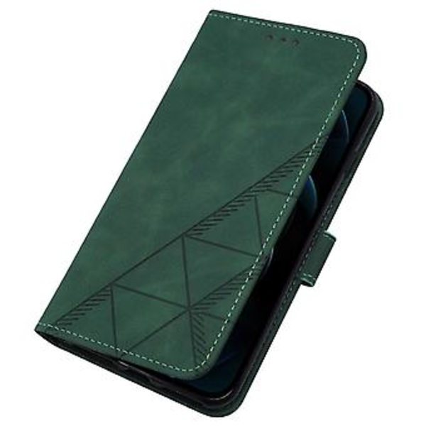 Crossbody Embosseret Etui Til iPhone 12 Pro Max (Mørkegrøn)