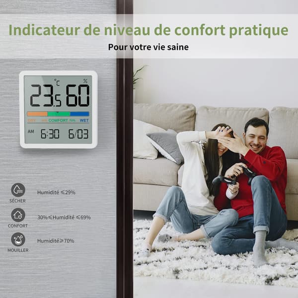 Hygrometer inomhus termometer, digital termometer för skrivbordet med T